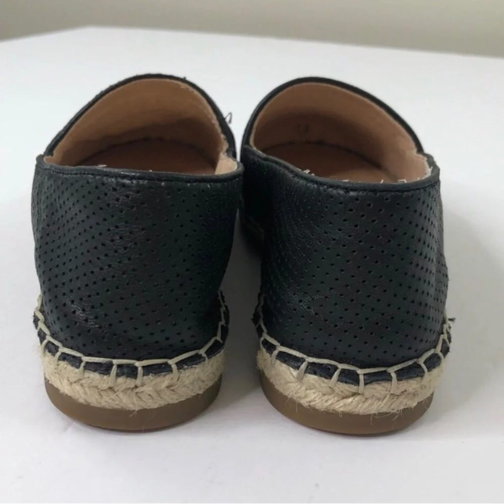 KATE SPADE Dark Navy Blue Perforated Gianna Espadrille Wedge Slip-on Flats Sndl